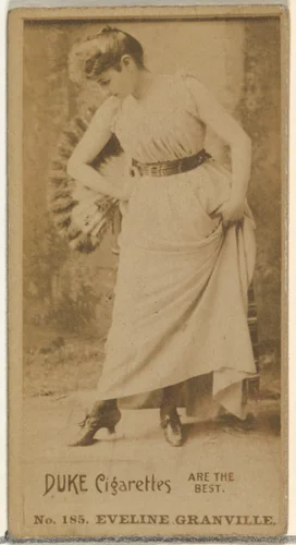 Card Number 185, Eveline Granville, from the Actors and Actresses series (N145-6) issued by Duke Sons & Co. to promote Duke Cigarettes by W. Duke, Sons & Co., photograph, 1880-1889