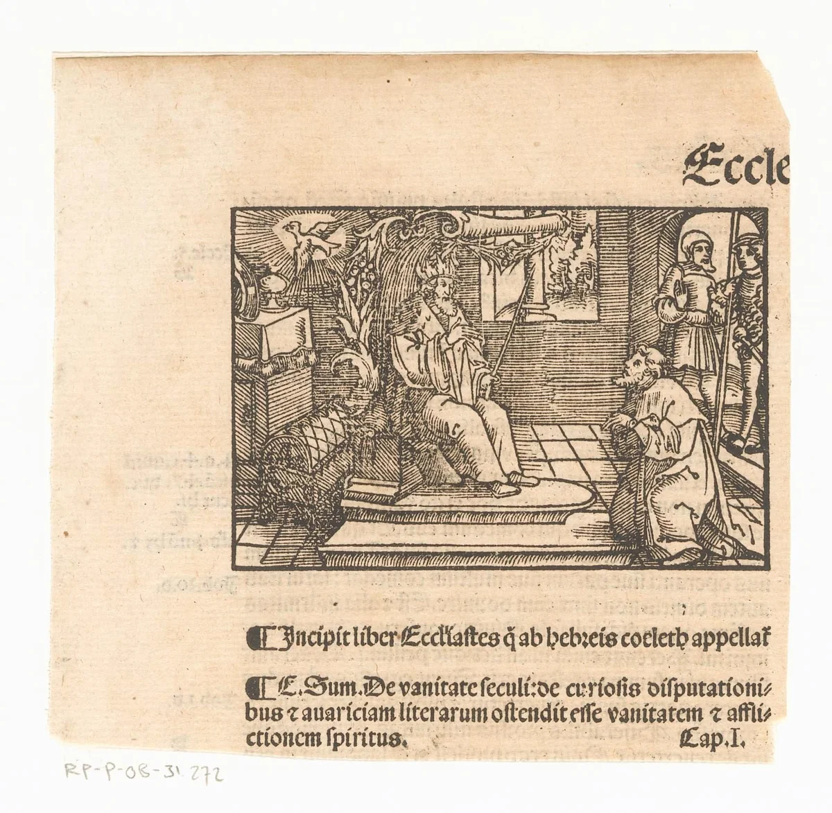 Man knielend voor een koning by anonymous, print, 1500-1599