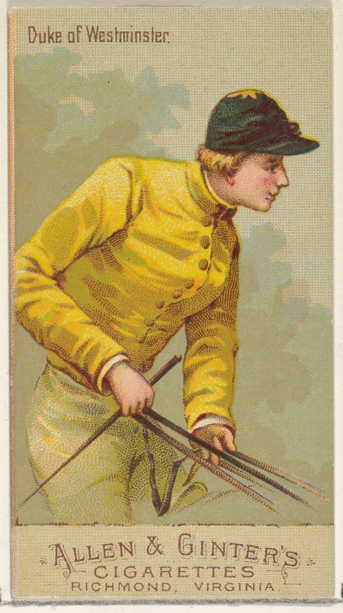 Duke of Westminster, from the Racing Colors of the World series (N22b) for Allen & Ginter Cigarettes by Allen & Ginter, print, 1888
