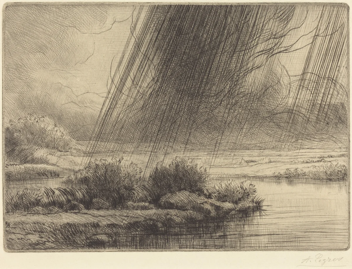 Storm (Un orage) by Alphonse Legros, print, 1837-1911
