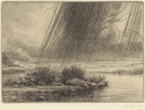 Storm (Un orage) by Alphonse Legros, print, 1837-1911