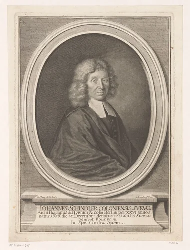 Portret van Johann Schindler by anonymous, print, 1711-1744