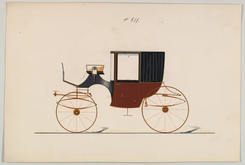 Design for Coupé, no. 811 by Brewster & Co., drawing, 1850-1870