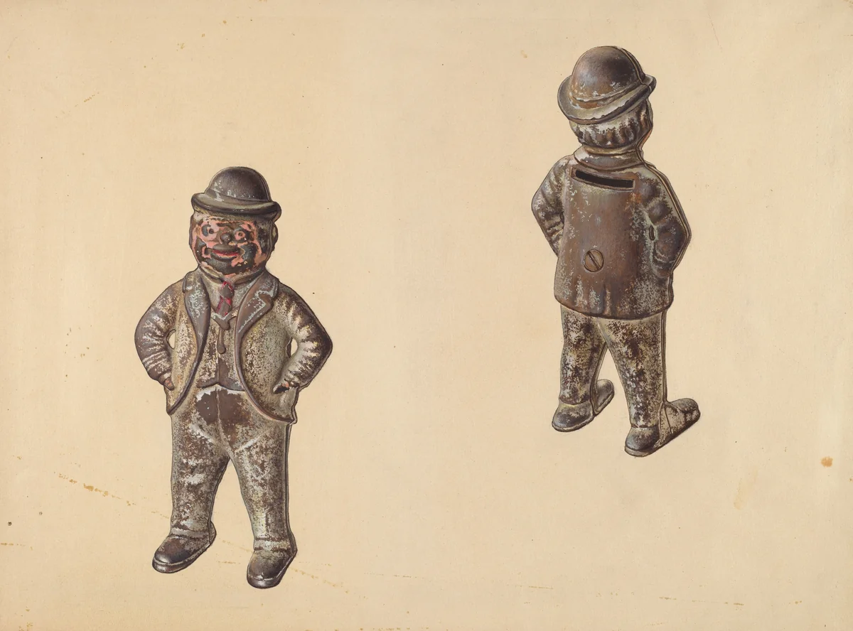 Politician Coin Bank by Alf Bruseth, index of american design, 1938