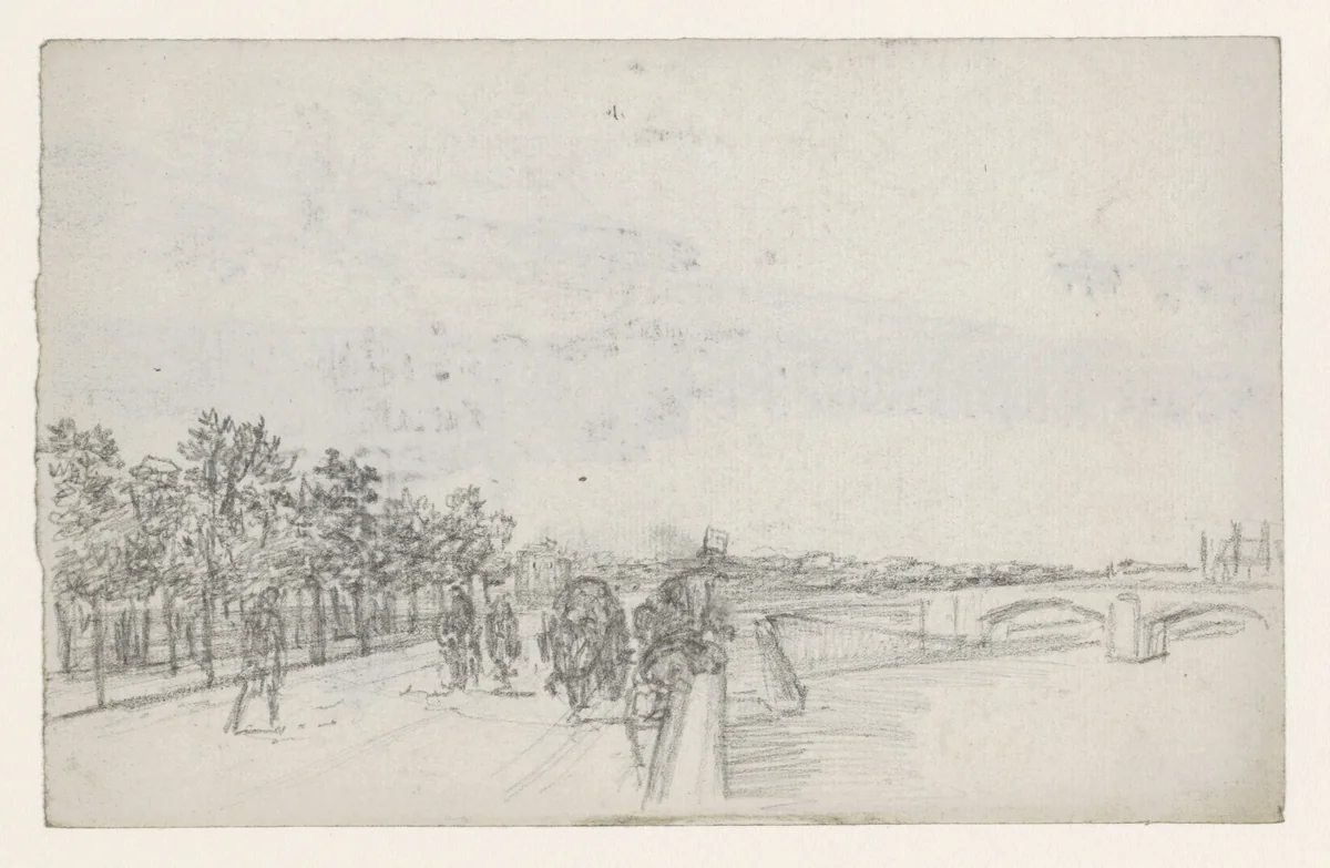 Langs de Seine by Georges Michel, drawing, 1773-1843