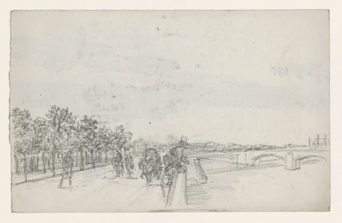Langs de Seine by Georges Michel, drawing, 1773-1843