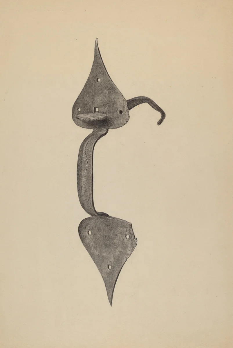 Door Handle with Thumb Press by Jack Staloff, index of american design, 1938