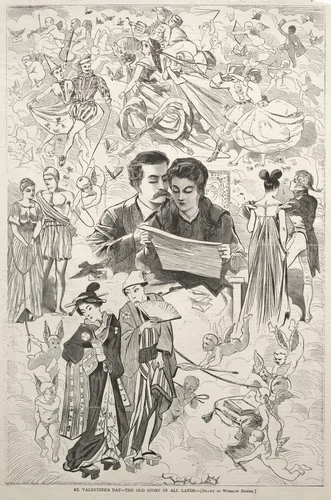 St. Valentine's - The Old Story in All Lands by Winslow Homer, print, 1868