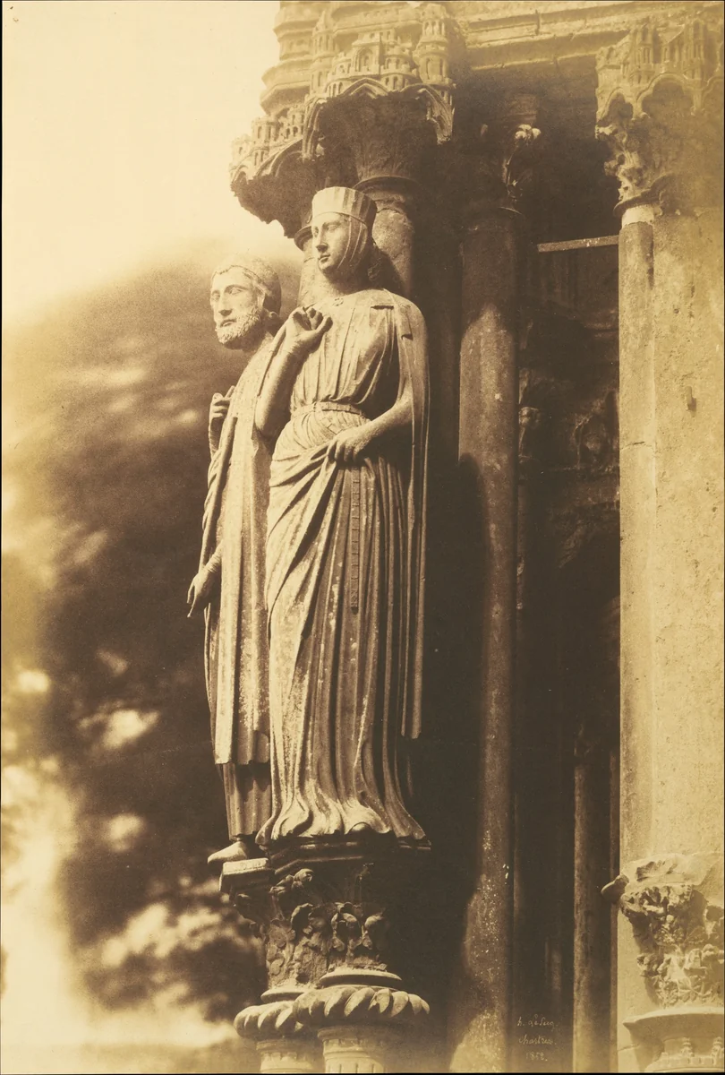 [Large Figures on the North Porch, Chartres Cathedral] by Henri-Jean-Louis Le Secq, photograph, 1852
