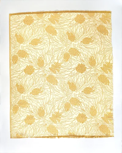 Pinecones-and-needles textile by Associated Artists, artwork, 1883-1900