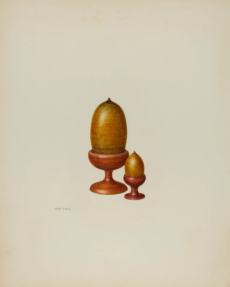 Pa. German Wooden Acorns by Hester Duany, index of american design, 1941