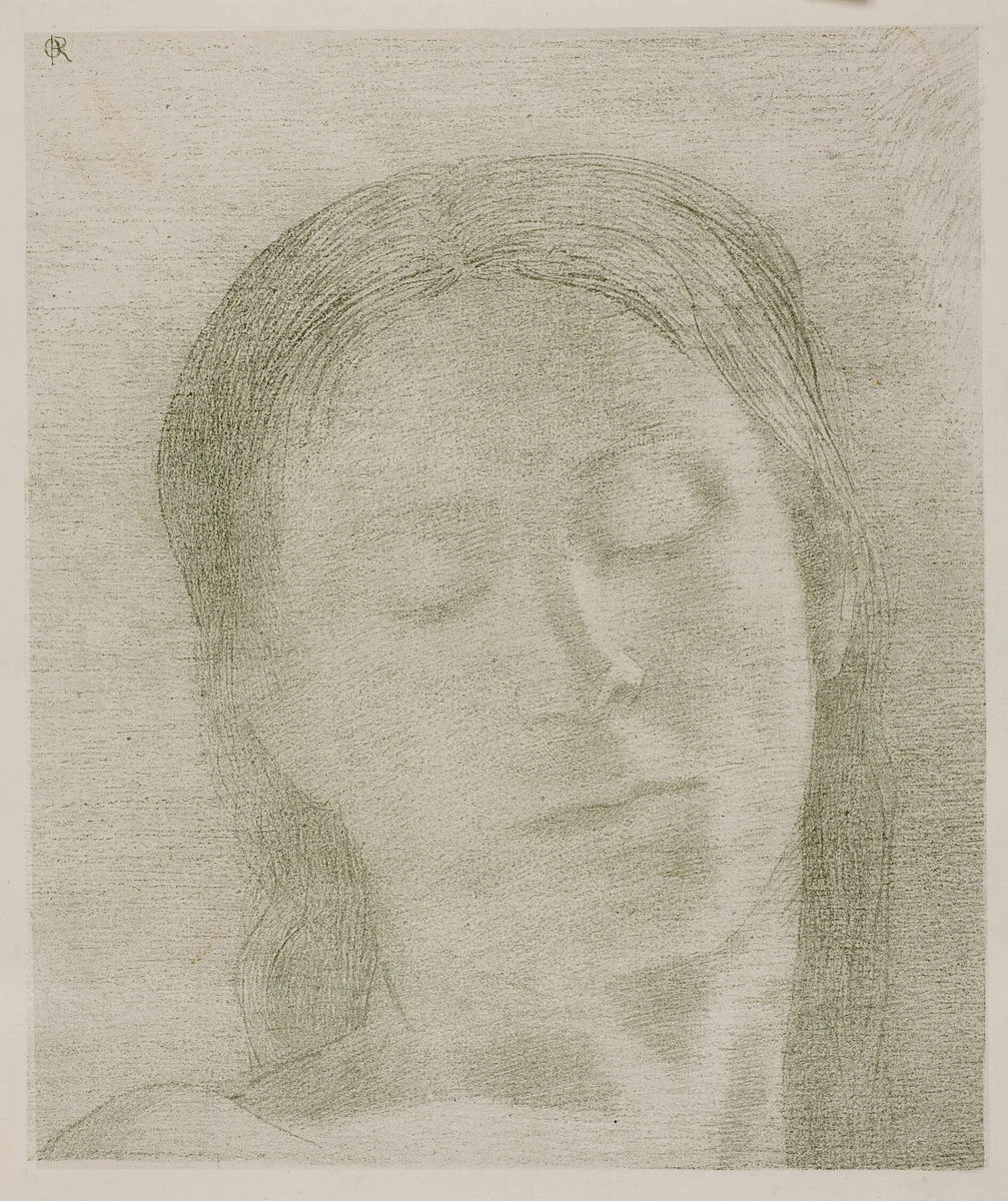 Closed Eyes by Odilon Redon, print, 1890