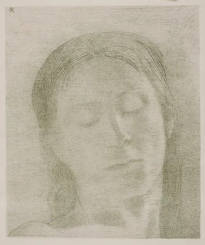 Closed Eyes by Odilon Redon, print, 1890