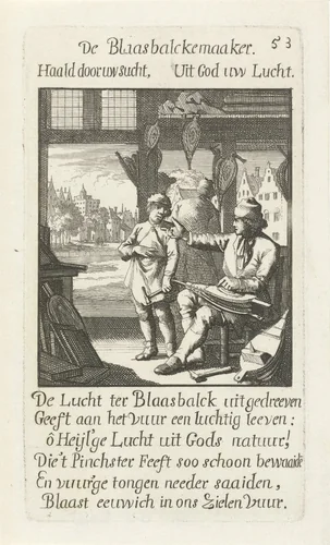 Blaasbalgmaker by Jan Luyken, print, 1694