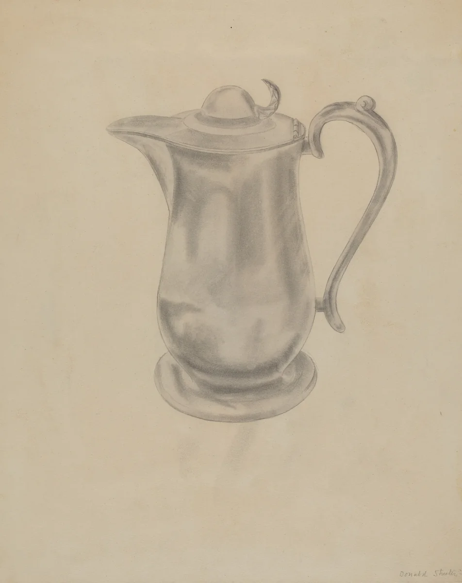 Pewter Syrup Pitcher by Donald Streeter, index of american design, 1936