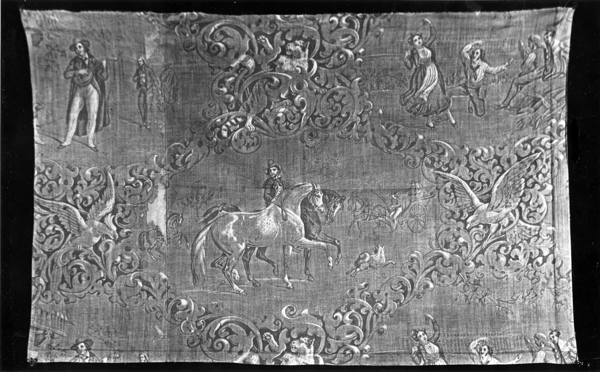 Le Troubadour (Furnishing Fabric) by France, Alsace, textile, 1840