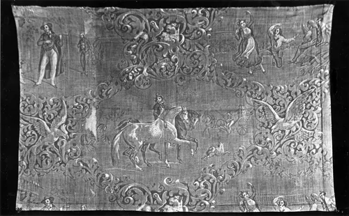 Le Troubadour (Furnishing Fabric) by France, Alsace, textile, 1840