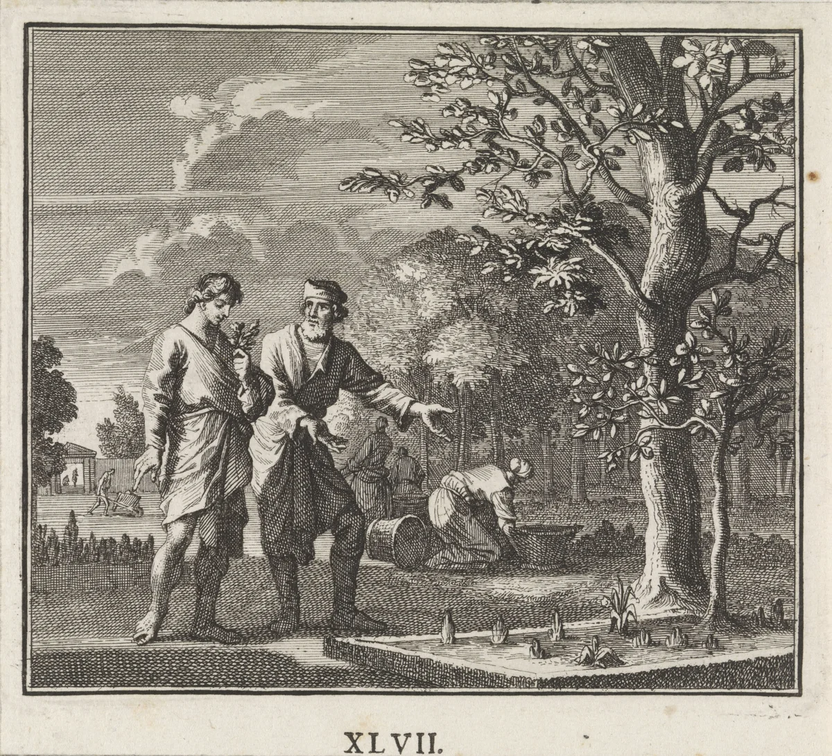 Embleem: lente by Caspar Luyken, print, 1695-1705