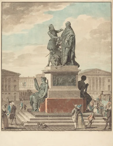 Projet d'un monument a ériger pour le roi by Jean-François Janinet; Jean-Michel Moreau the Younger, print, 1790
