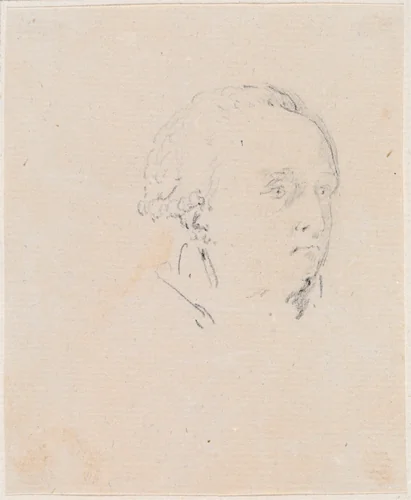 Head of a Man by Hubert Robert, drawing, 1754-1765