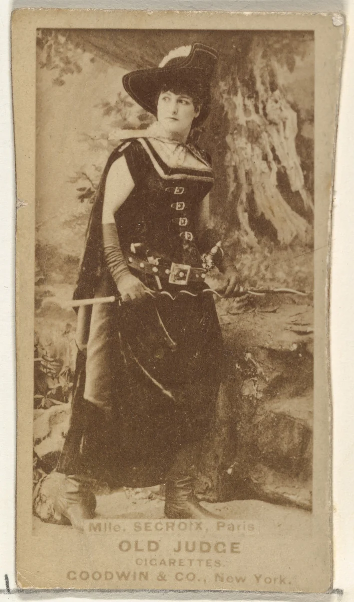 Mlle. Secroix, Paris, from the Actors and Actresses series (N171) for Old Judge Cigarettes by Goodwin & Company, photograph, 1886-1890