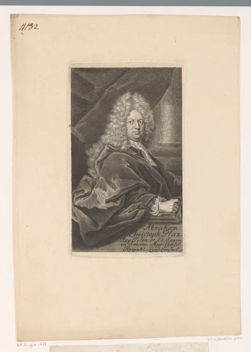 Portret van Abraham Christoph Platz by Martin Bernigeroth, print, 1718