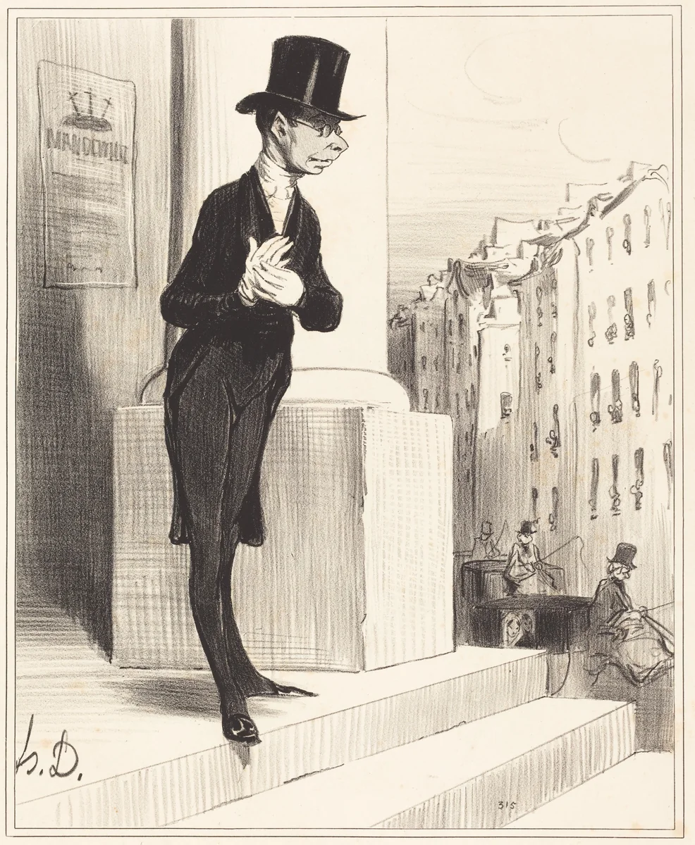 Pique-Assiette by Honoré Daumier, print, 1841