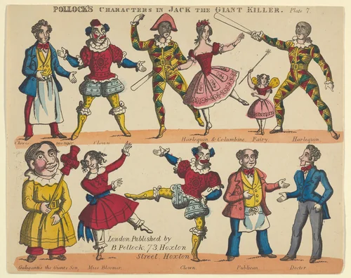 Characters, from Jack and the Giant Killer, Plate 7 for a Toy Theater by Benjamin Pollock, print, 1870-1890