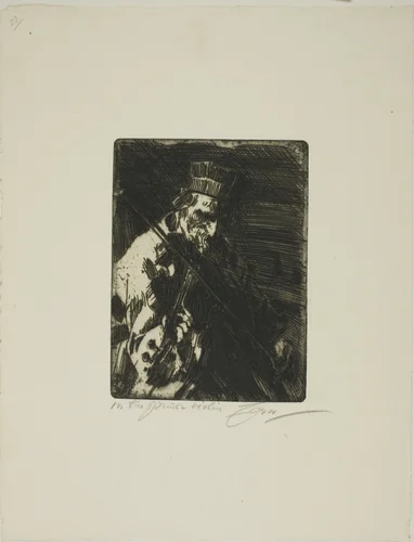 Village Violinist by Anders Zorn, print, 1904