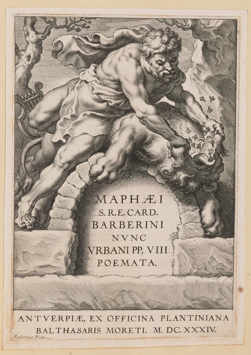 Title Page for Maffeo Barbarini, Poemata by Cornelis Galle
Peter Paul Rubens, print, 1634