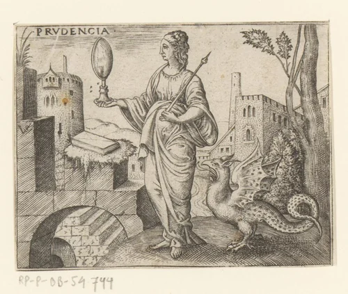 Voorzichtigheid (Prudentia) by Unknown, print, 1524-1562