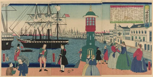 Paris, France (Furansu Parisu no fu), from the series "Collection of Scenic Places in Foreign Lands (Bankoku meisho zukushi no uchi)" by Utagawa Yoshitora (歌川芳虎), print, 1862
