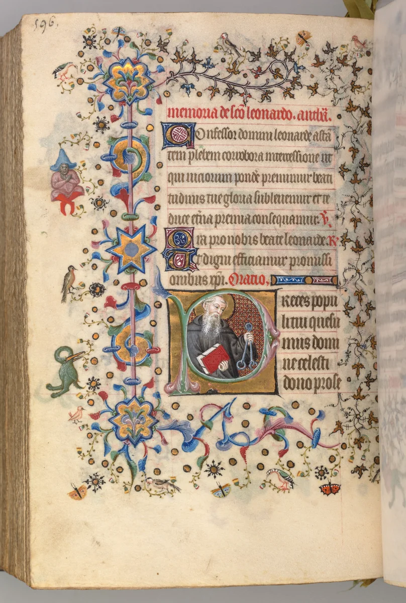 Hours of Charles the Noble, King of Navarre (1361-1425): fol. 292v, St. Leonard by Master of the Brussels Initials and Associates, book, 1400-1410