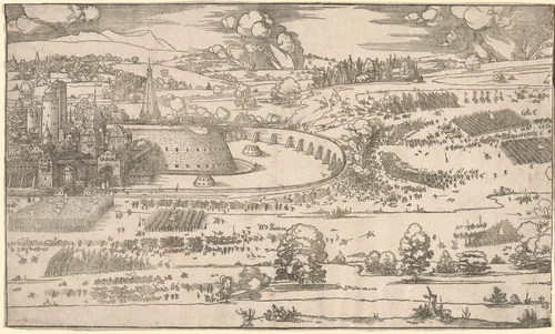 Siege of a Fortress: Right Portion by Albrecht Dürer, print, 1527