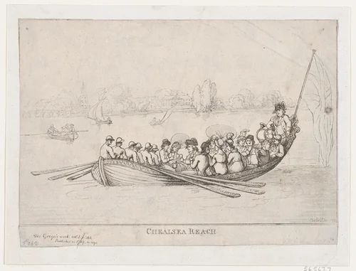 Chelsea Reach by Thomas Rowlandson, print, 1799