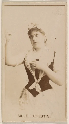 Mlle. Lobestini, from the Actresses series (N245) issued by Kinney Brothers to promote Sweet Caporal Cigarettes by Kinney Brothers Tobacco Company, photograph, 1890