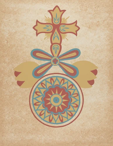 Santa Barbara Mission Doorway Design from the portfolio "Decorative Art of Spanish California" by American 20th Century, index of american design, 1935-1942