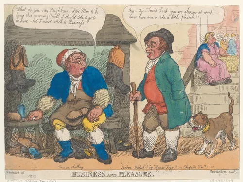 Business and Pleasure by Thomas Rowlandson, print, 1813