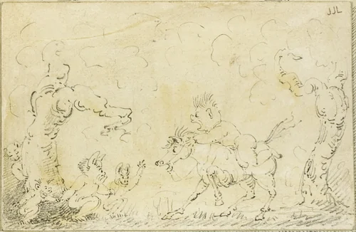 Comic Scene II by George Cruikshank, drawing, 1812-1878