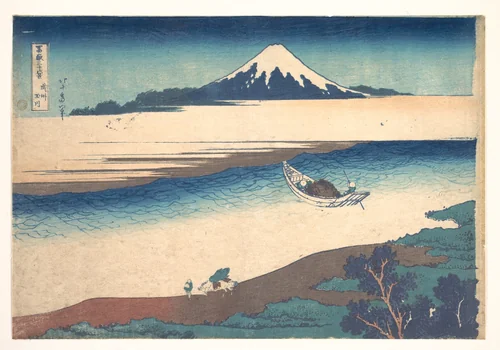 Tama River in Musashi Province (Bushū Tamagawa), from the series Thirty-six Views of Mount Fuji (Fugaku sanjūrokkei) by Katsushika Hokusai (葛飾 北斎), print, 1820-1842