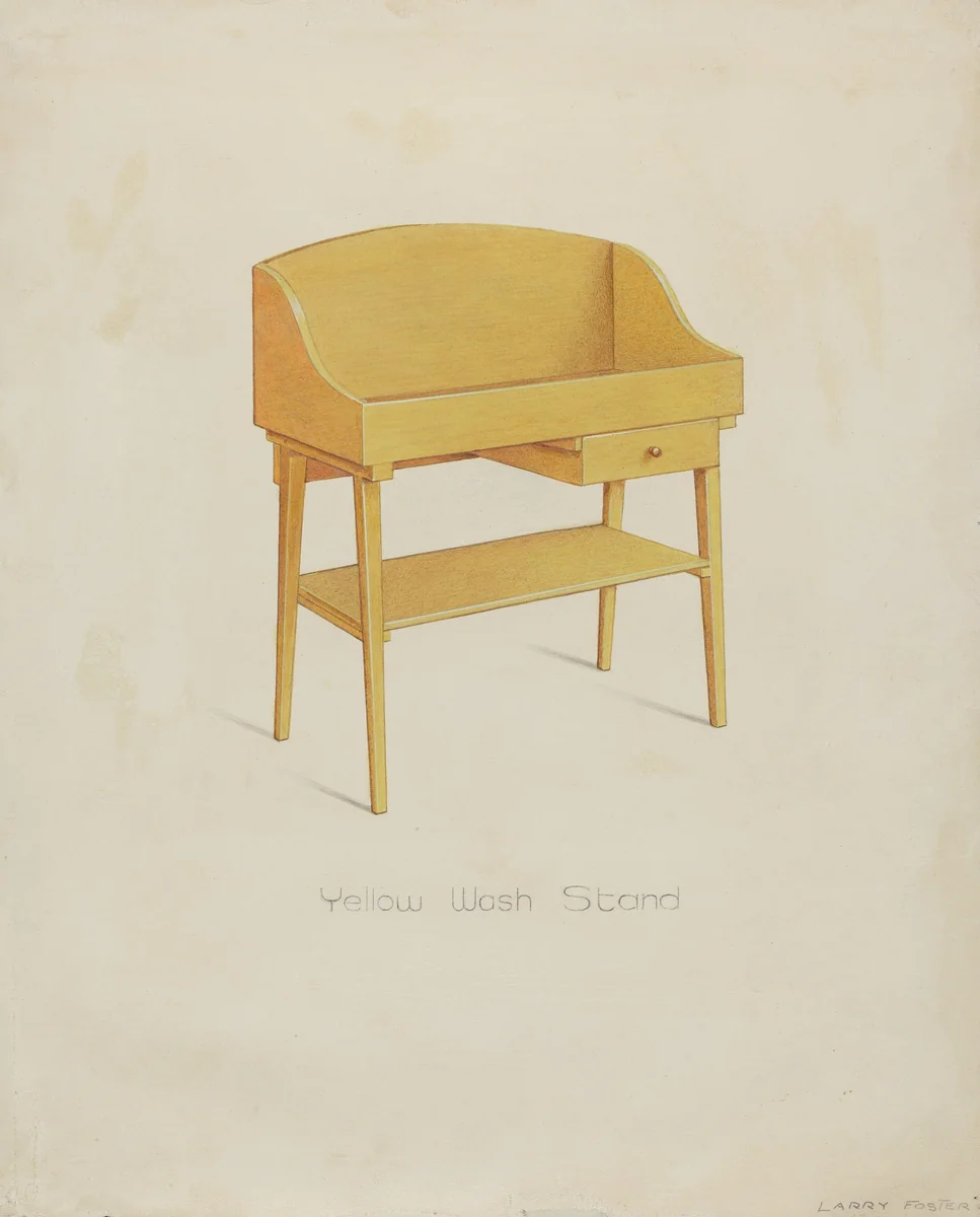 Shaker Wash Stand by Lawrence Foster, index of american design, 1935-1942