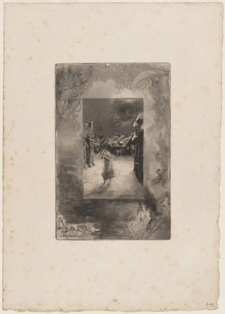 Le Bas-hamet by Félix-Hilaire Buhot, print, 1847-1898