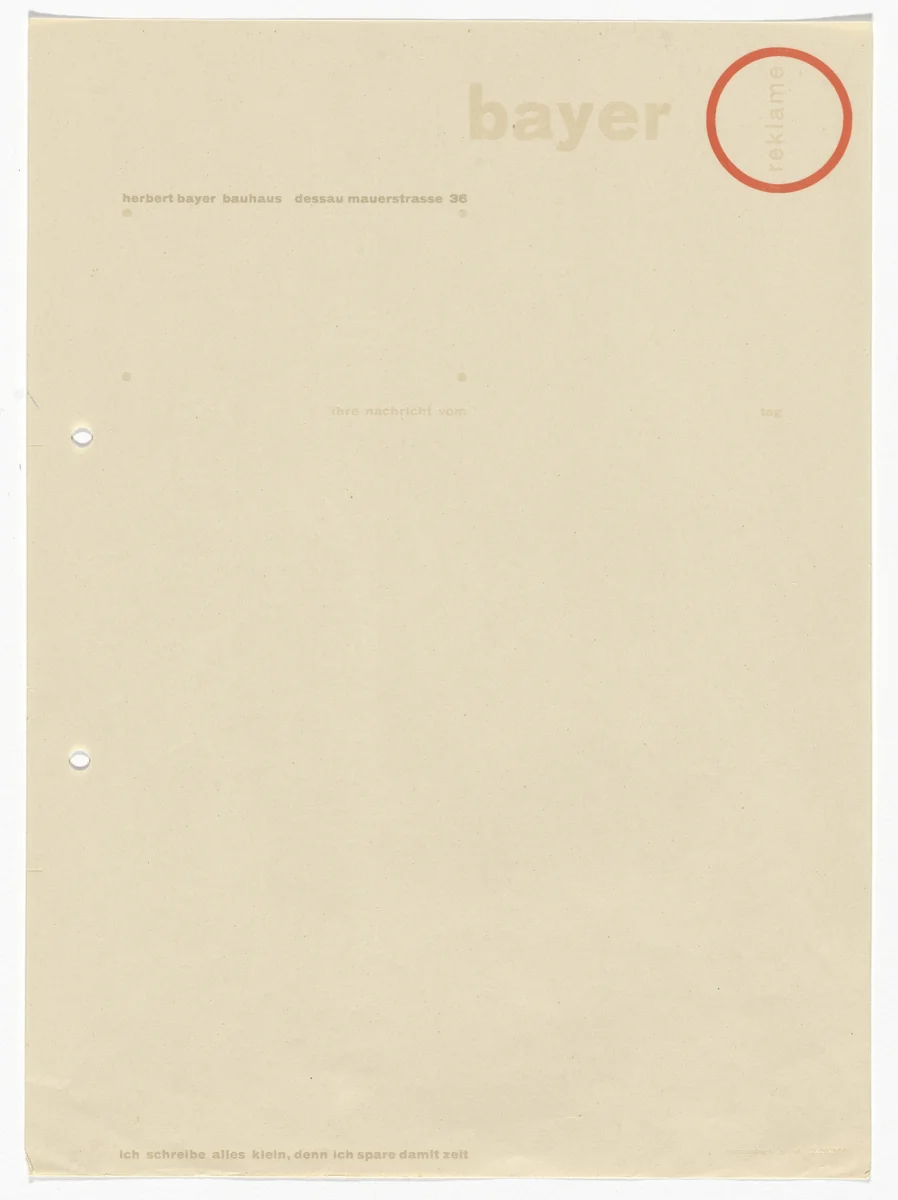 Herbert Bayer letterhead by Herbert Bayer, design, 1926