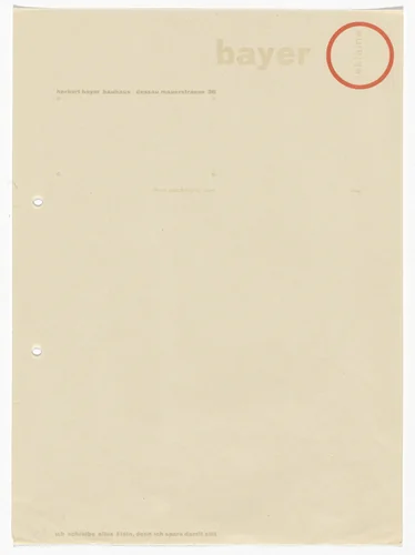 Herbert Bayer letterhead by Herbert Bayer, design, 1926