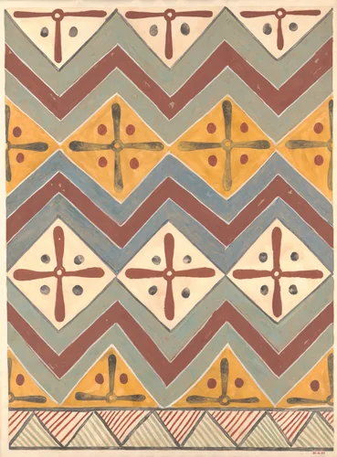 Ceiling Pattern, Tomb of Qenamun by Charles K. Wilkinson, artwork, -1479--1400