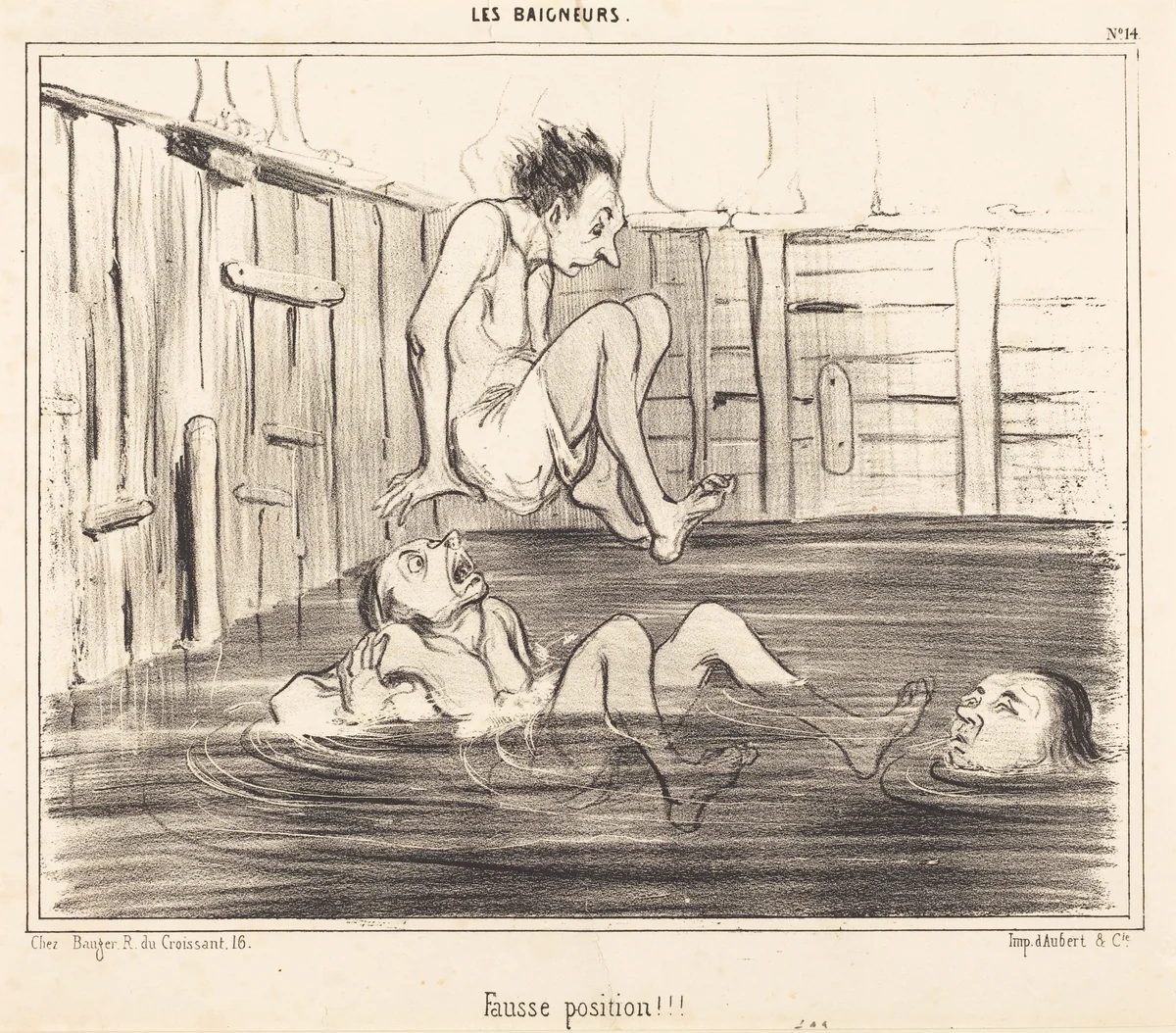 Fausse position!!! by Honoré Daumier, print, 1840