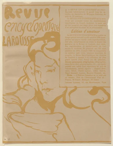 Advertisement for Revue encyclopédique Larousse from The Beraldi Album of Theatre Programs by Maxime Dethomas, print, 1896