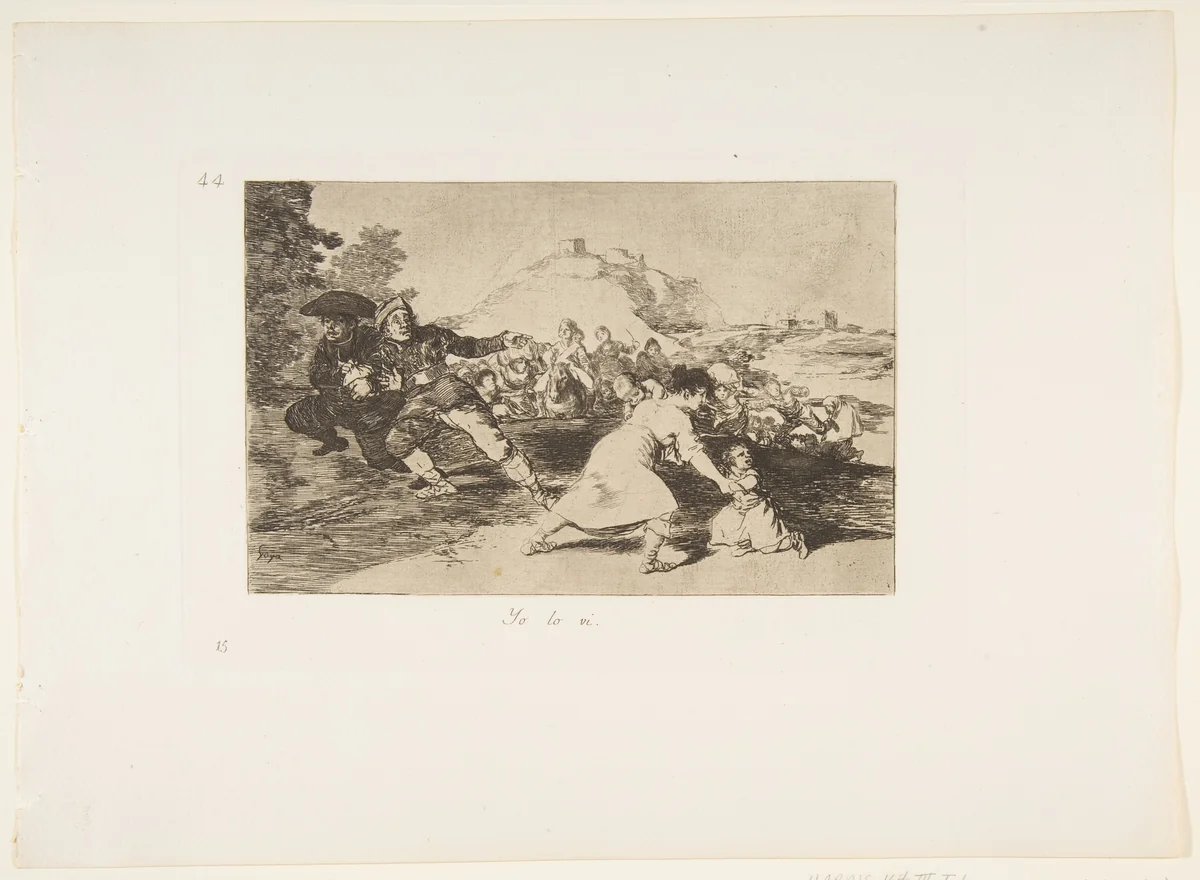 Plate 44 from "The Disasters of War" (Los Desastres de la Guerra): I saw it (Yo lo vi) by Goya, print, 1863