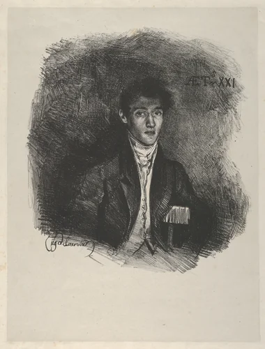 Baron Schwiter (Louis Auguste Schwiter, 1805–1889) by Eugène Delacroix, print, 1826