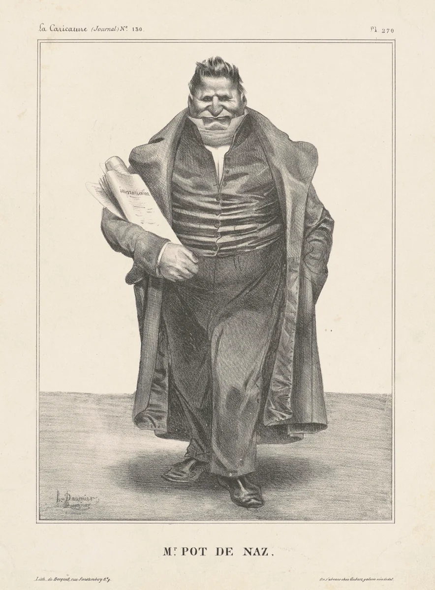 Mr. Pot de Noz. by Honoré Daumier, print, 1833